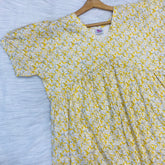 Feeding Frock Alia Cut, Free Size, Ankle Length, Tie-Up, Puff Sleeve Sleepwear in Softest Cotton Fabric (Bra Size 34"-38" | 50”-52″ length)